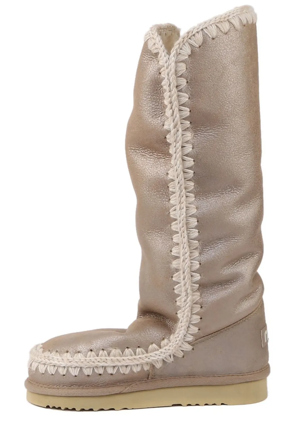 Mou Eskimo 40 Metallic-Finish Contrast Stitched Boots