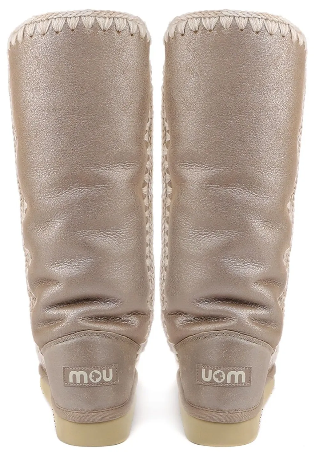 Mou Eskimo 40 Metallic-Finish Contrast Stitched Boots