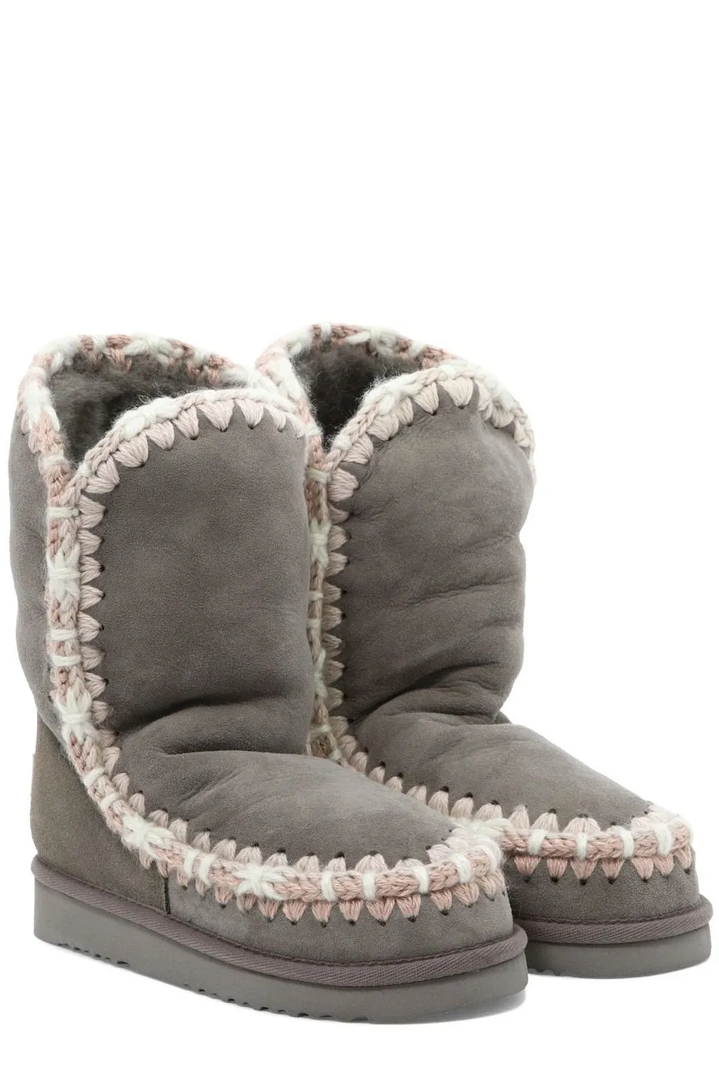 Mou Eskimo Overstiching Chunky-Sole Ankle Boots
