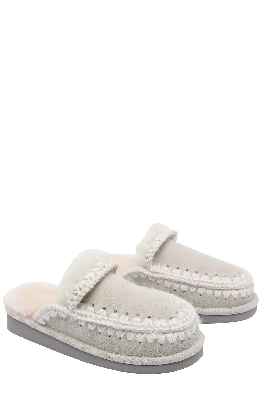 Mou Eskimo Crochet-Detailed Slippers