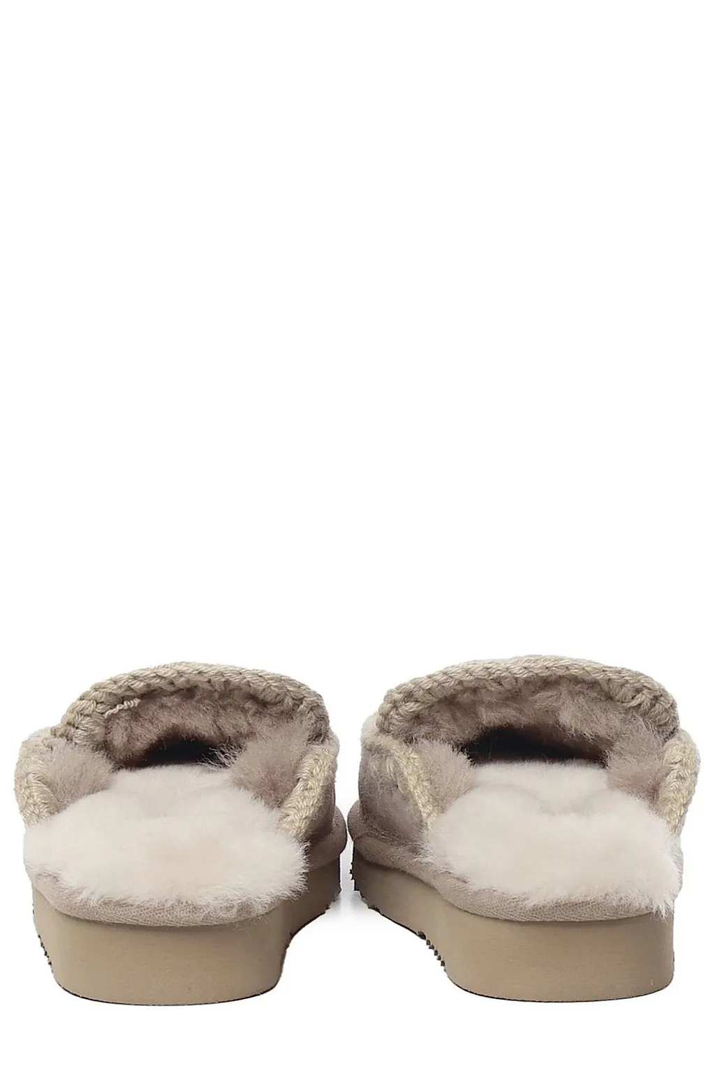 Mou Eskimo Crochet-Detailed Slippers