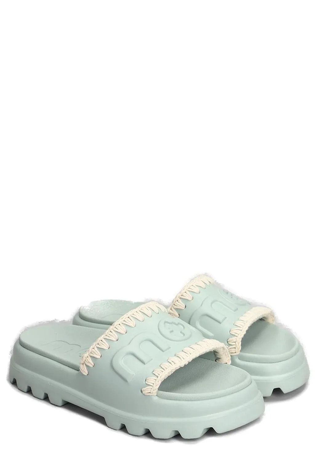 Mou Eva Logo-Embossed Open-Toe Slides