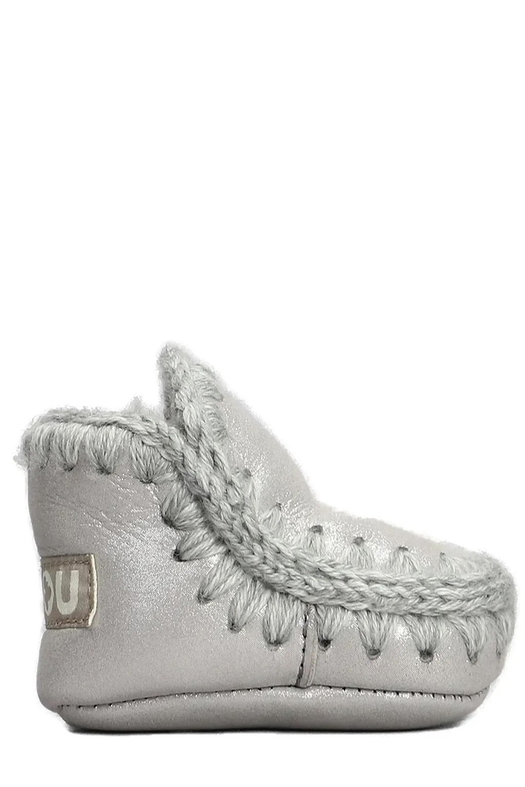 Mou Kids Eskimo Crochet-Trim Slip-On Boots