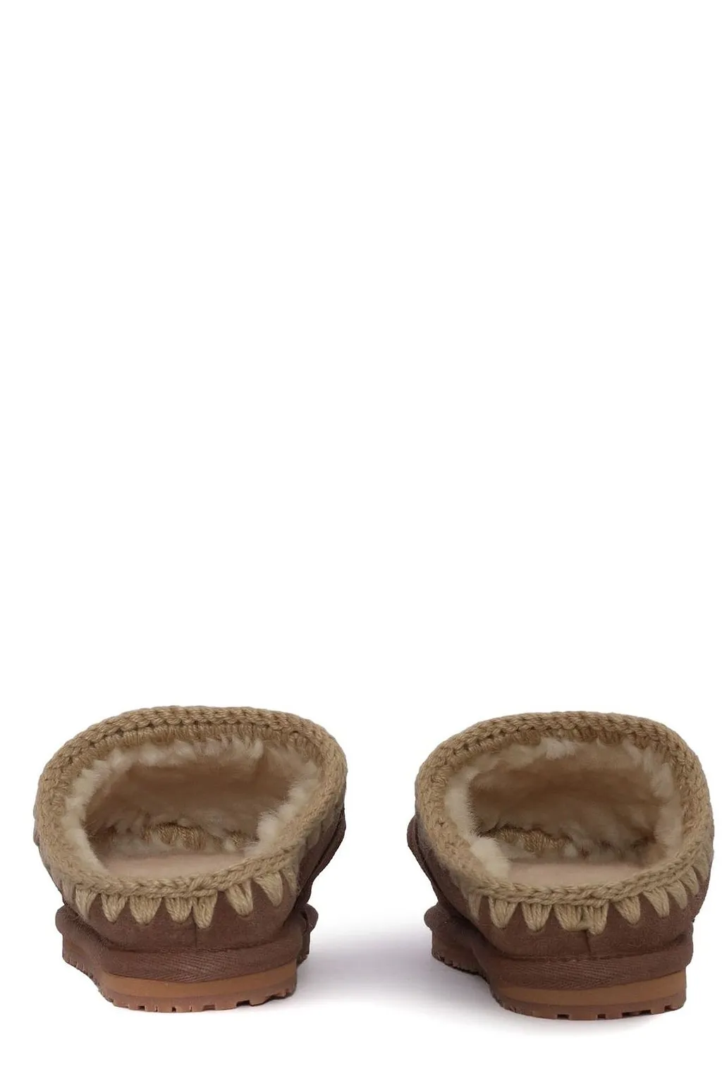 Mou Kids Logo Lettering Round Toe Slippers