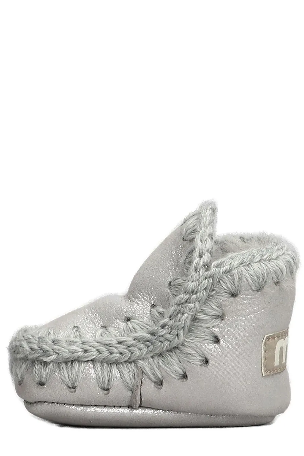 Mou Kids Eskimo Crochet-Trim Slip-On Boots