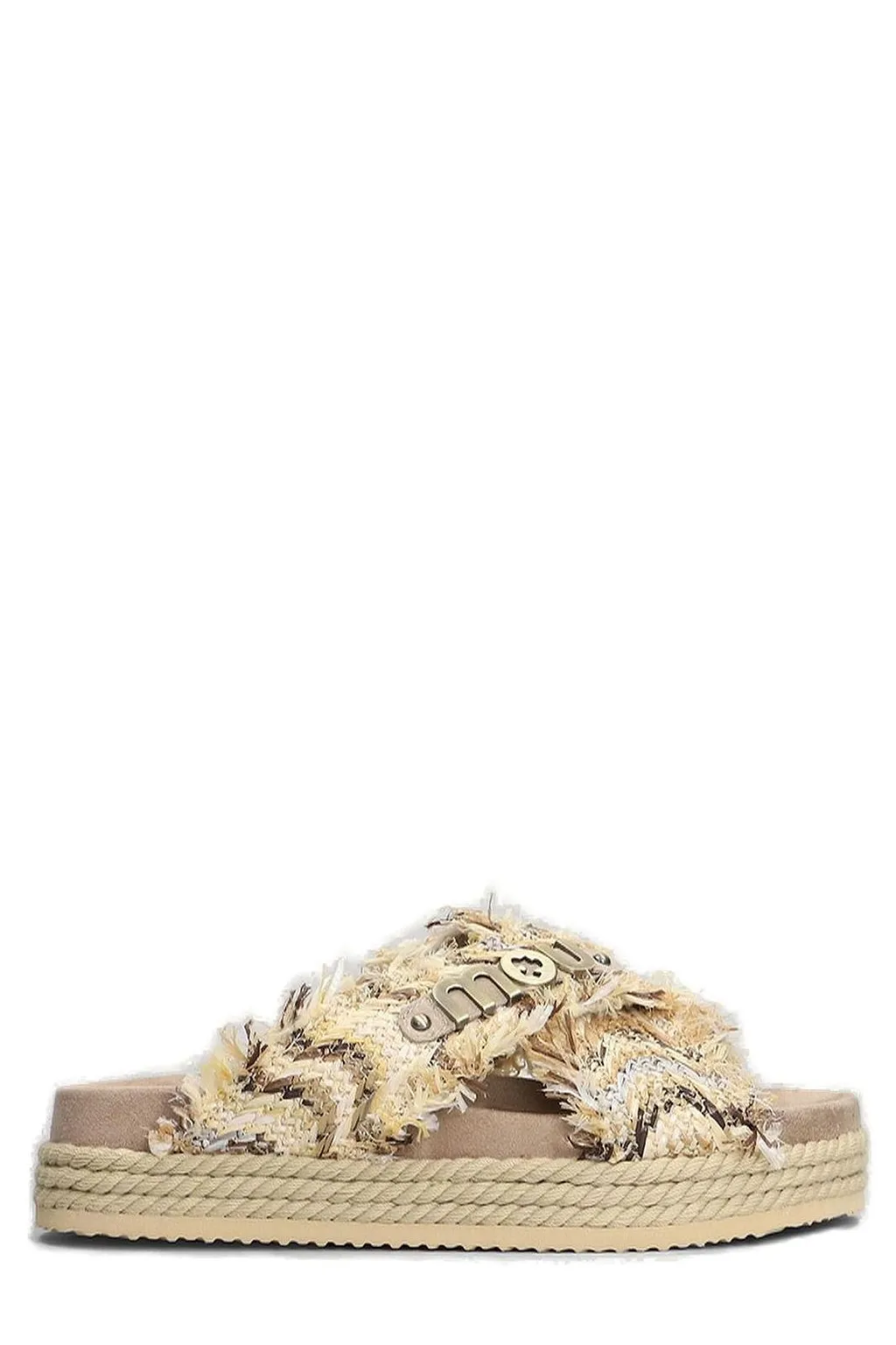 Mou Logo Lettering Criss-Cross Sandals