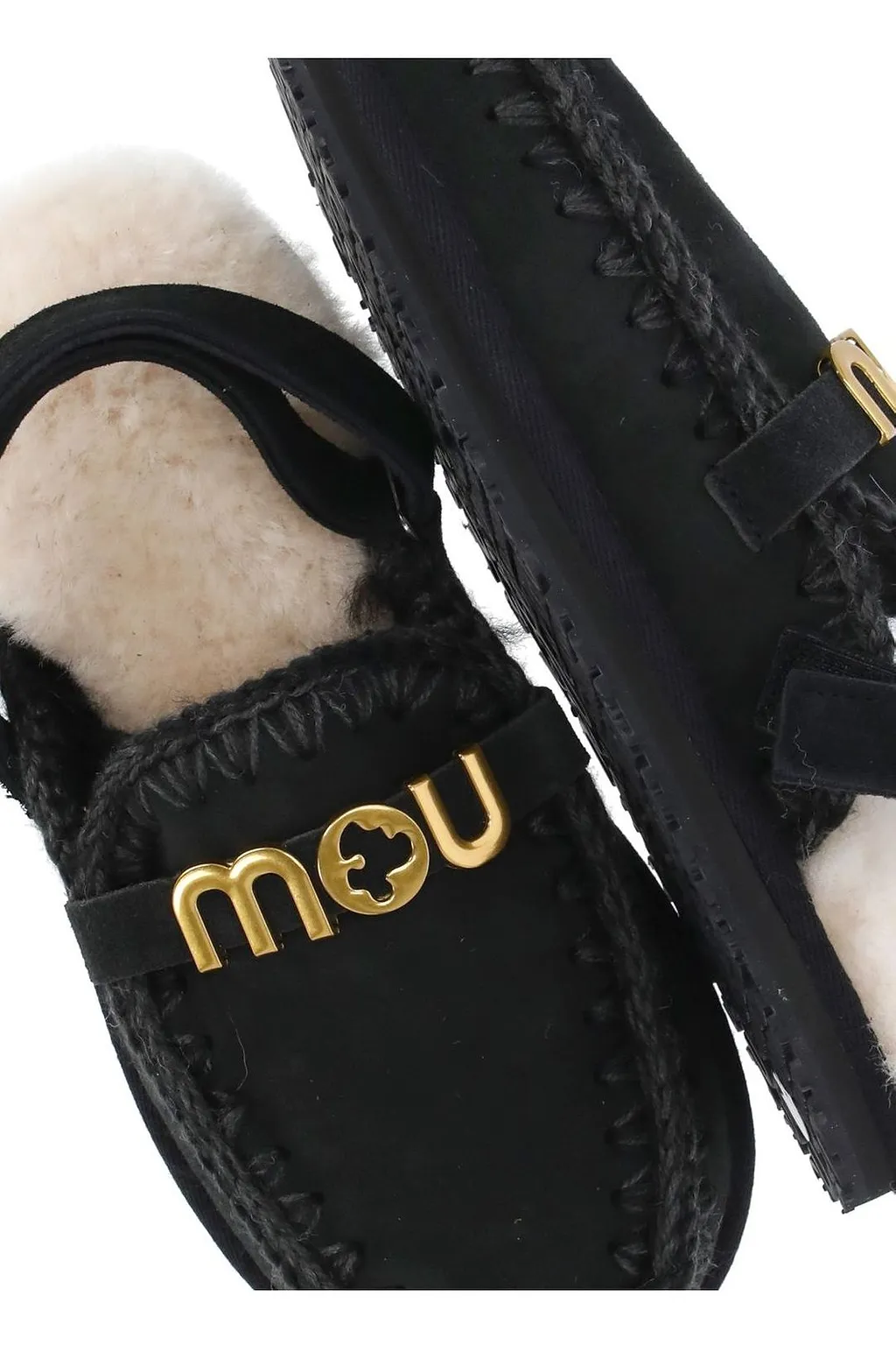 Mou Logo Lettering Slingback Sandals