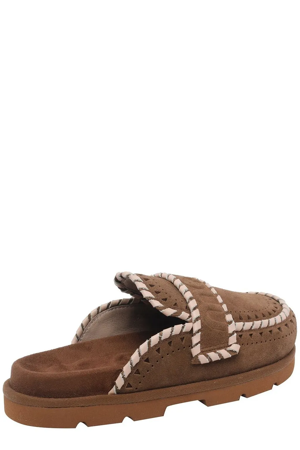 Mou Perforated Stitch-Trim Mules