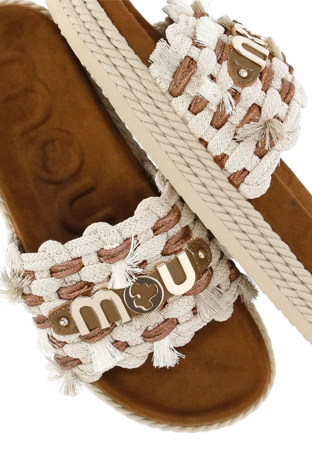 Mou Monoband Rope Fringed Sandals