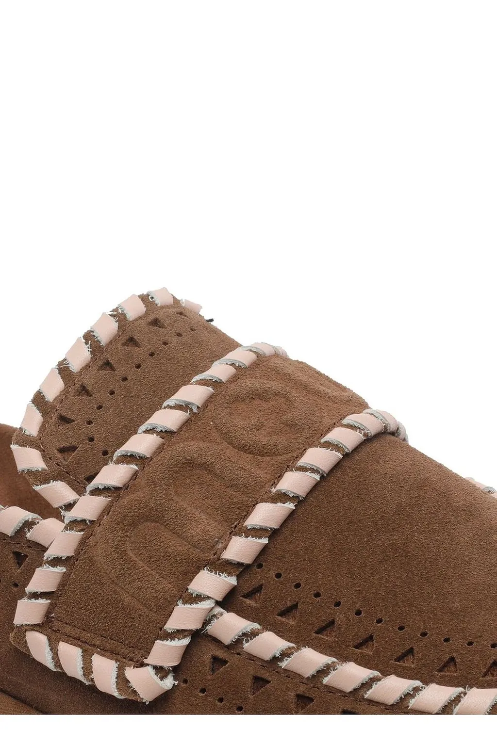 Mou Perforated Stitch-Trim Mules