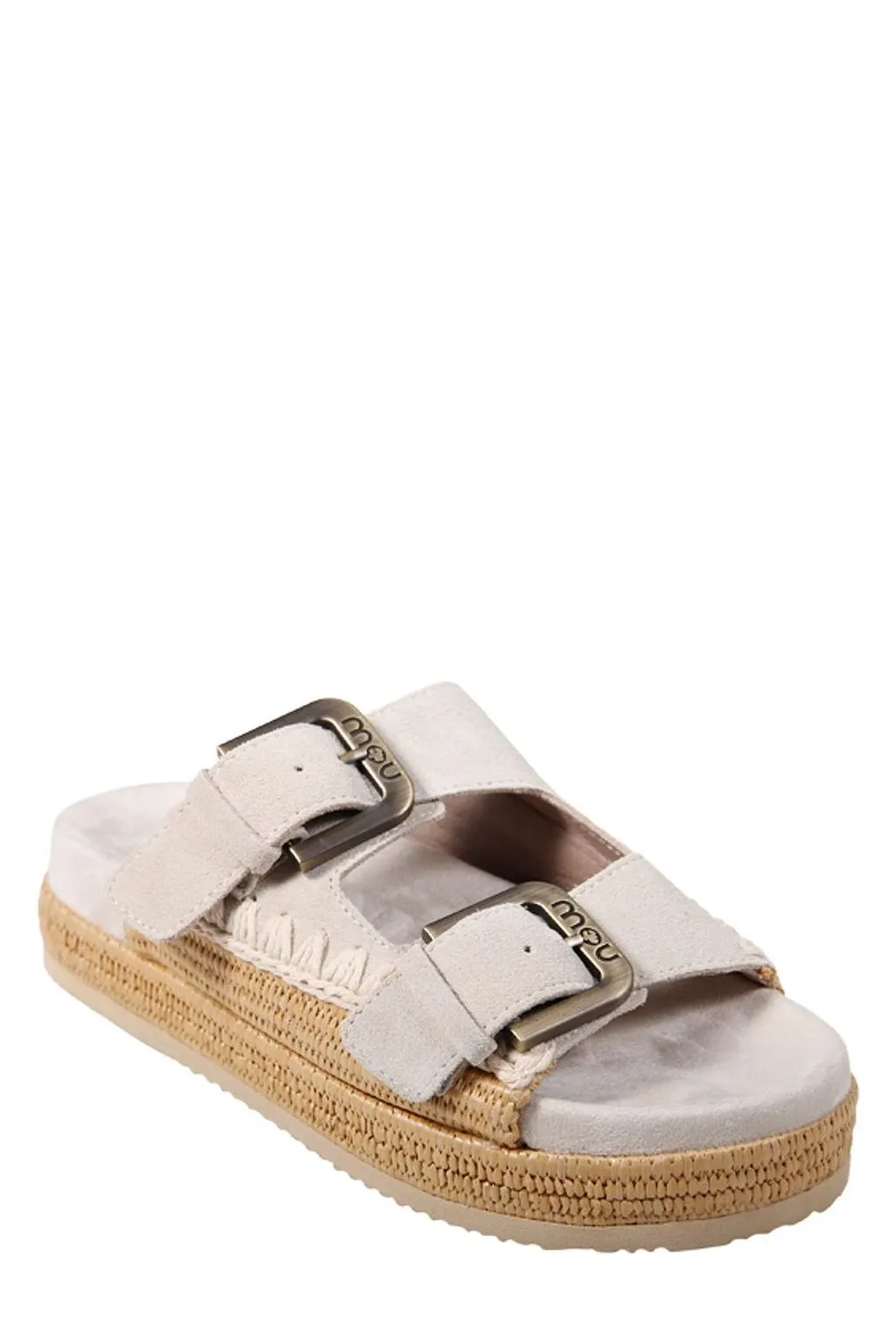 Mou Raffia Two-Buckle Sandals