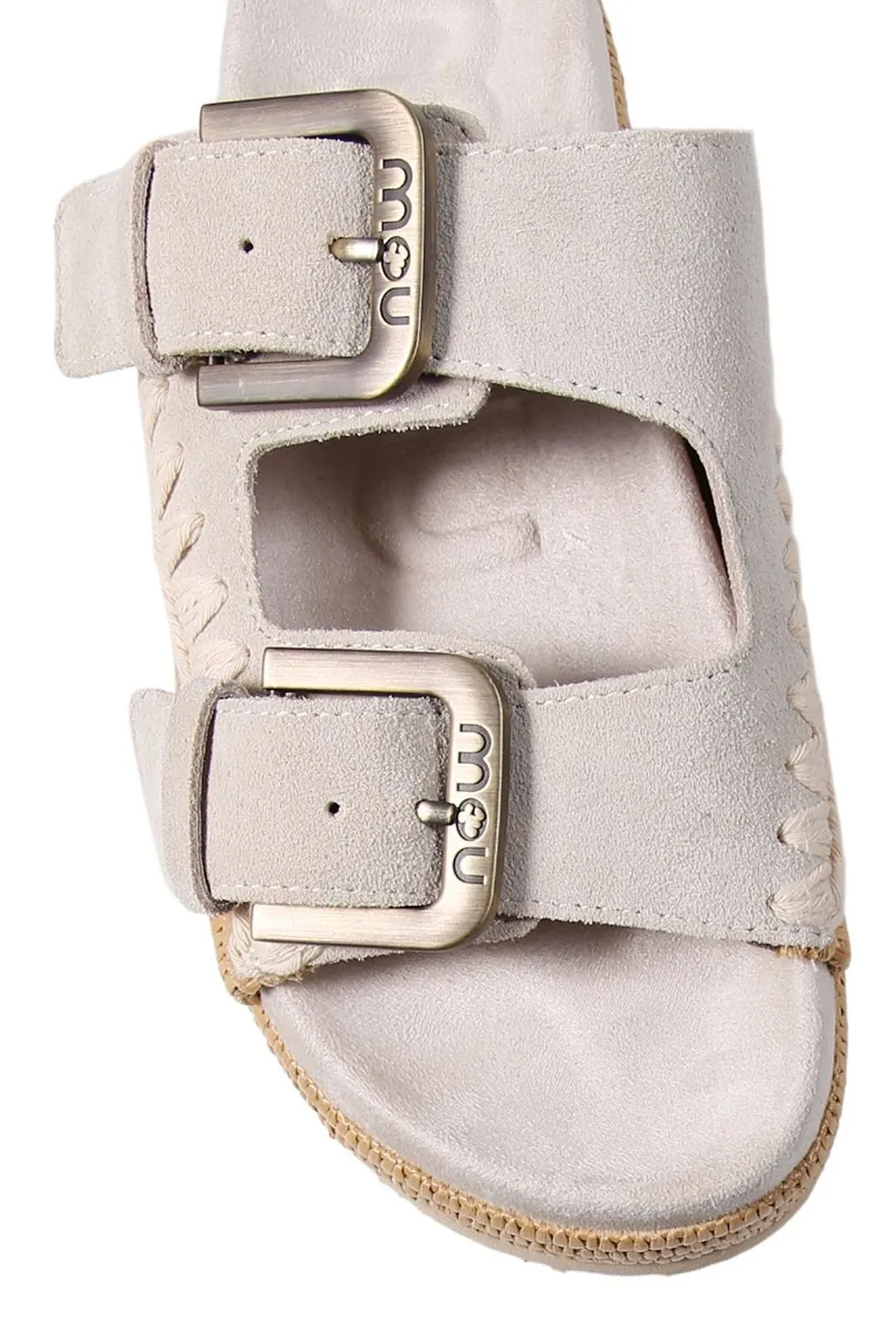 Mou Raffia Two-Buckle Sandals
