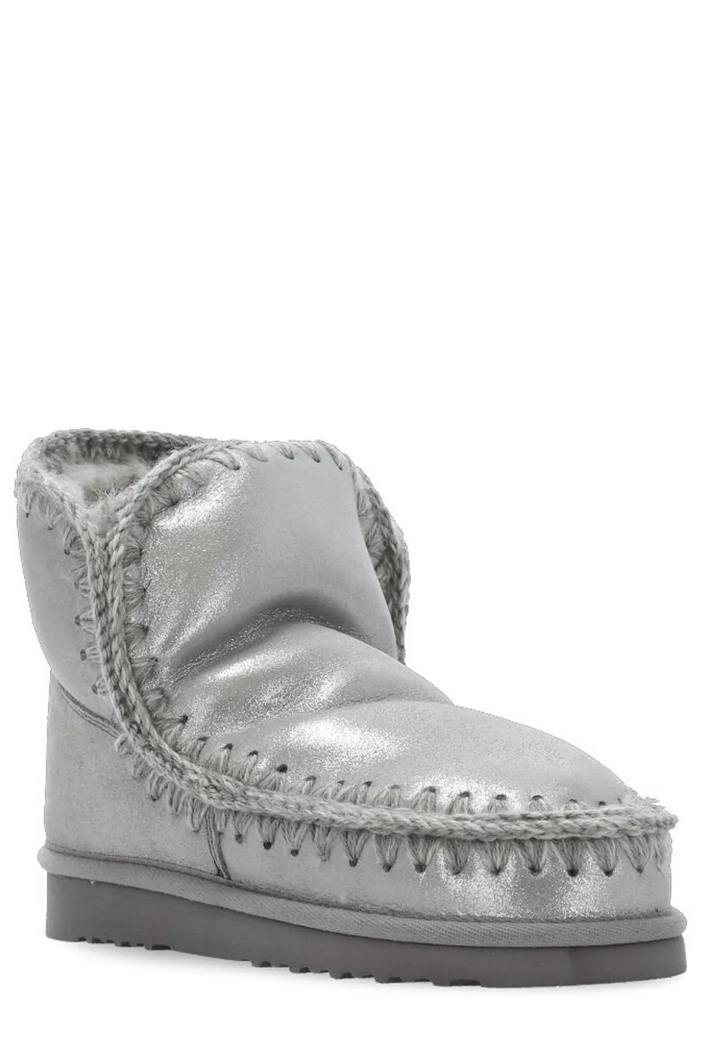 Mou Stitched Trim Slip-On Ankle Boots
