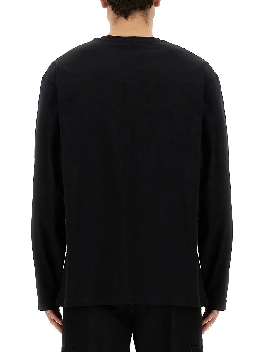 Msgm Logo Printed Long-Sleeved T-Shirt