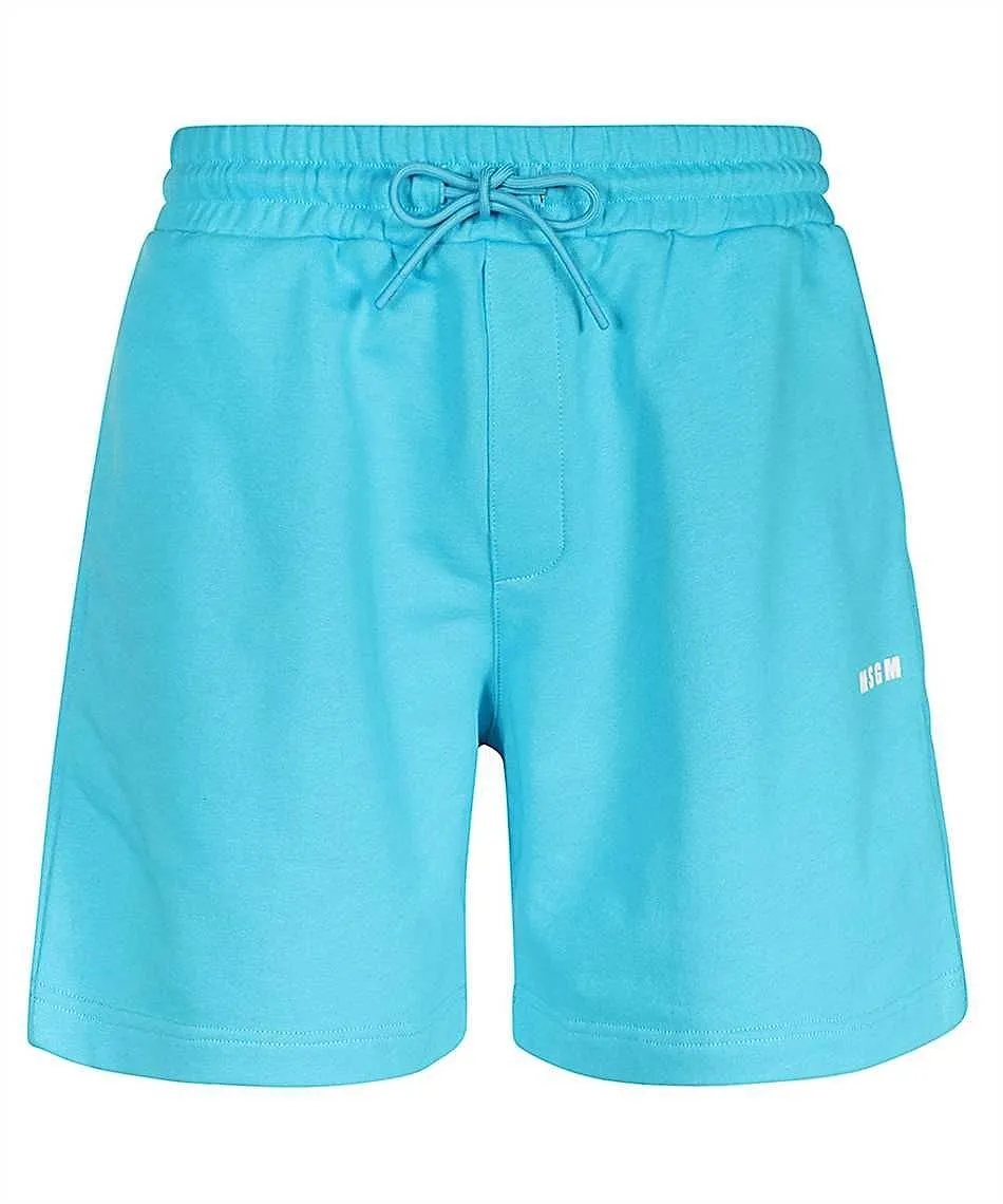 Msgm Logo Printed Drawstring Track Shorts