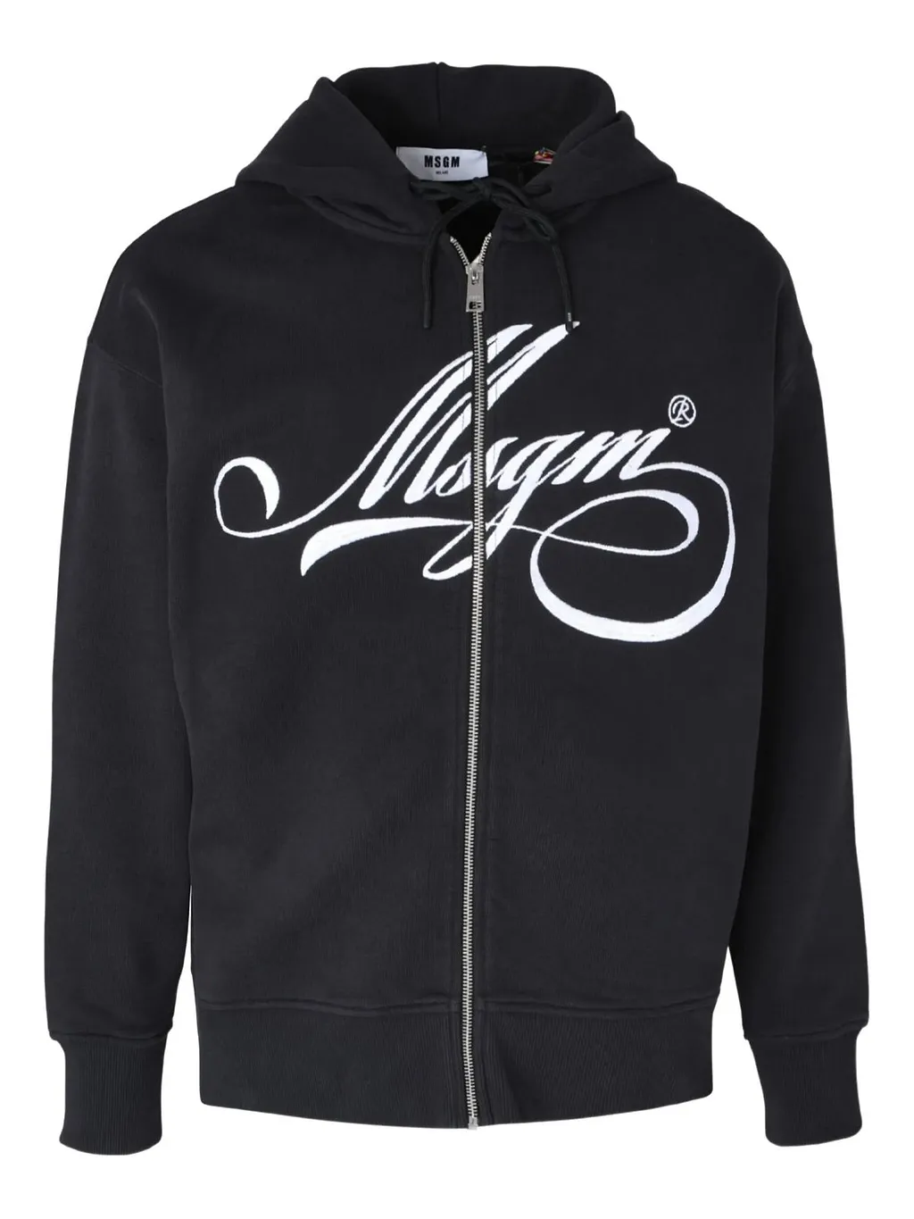 Msgm Logo Printed Zipped Hoodie