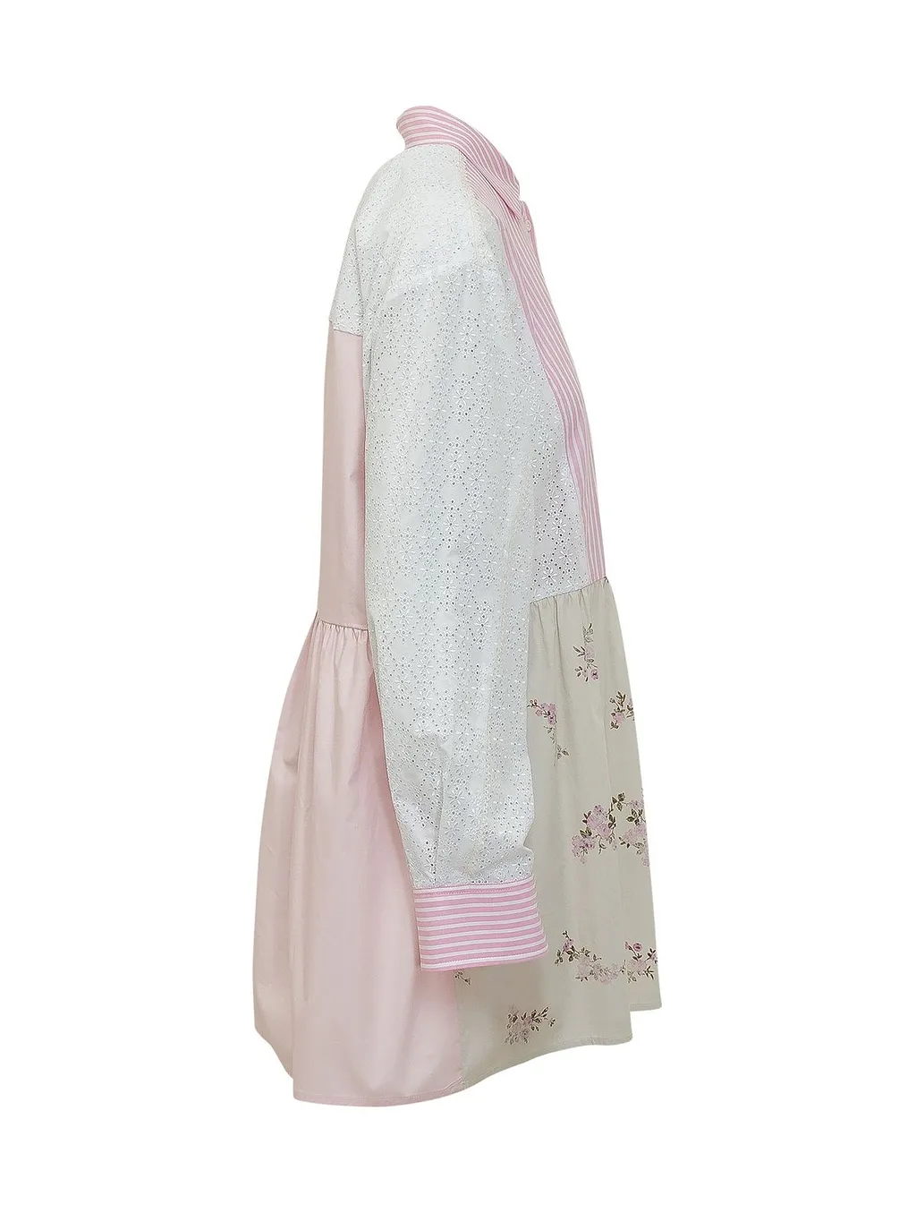 Msgm Long-Sleeved Panelled Shirt