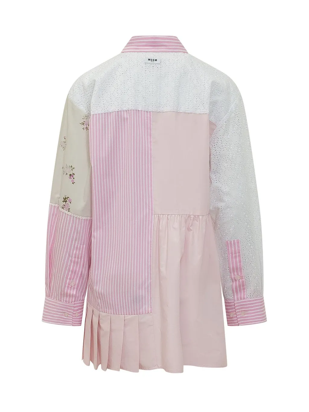 Msgm Long-Sleeved Panelled Shirt
