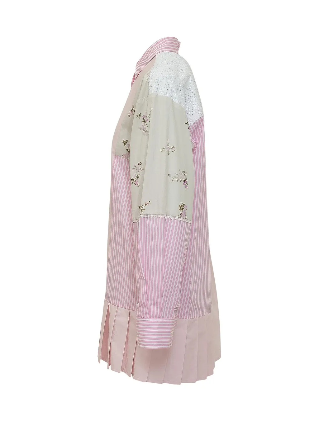 Msgm Long-Sleeved Panelled Shirt