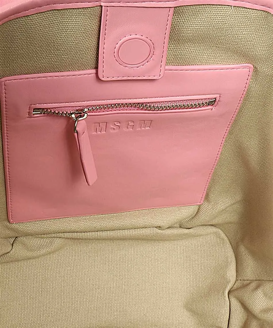 Msgm New Logo Printed Top Handle Bag