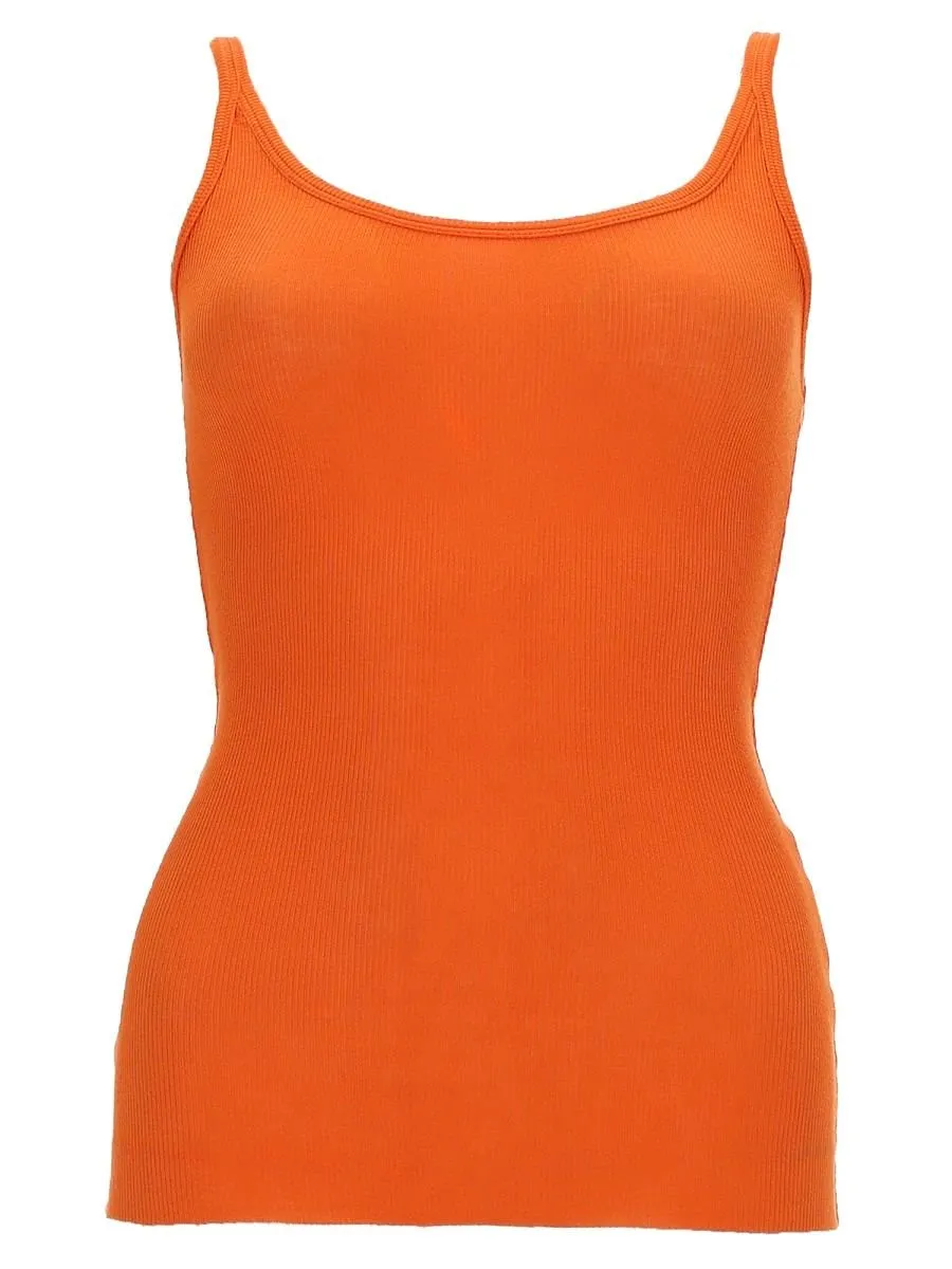 Msgm Ribbed Logo Tank Top