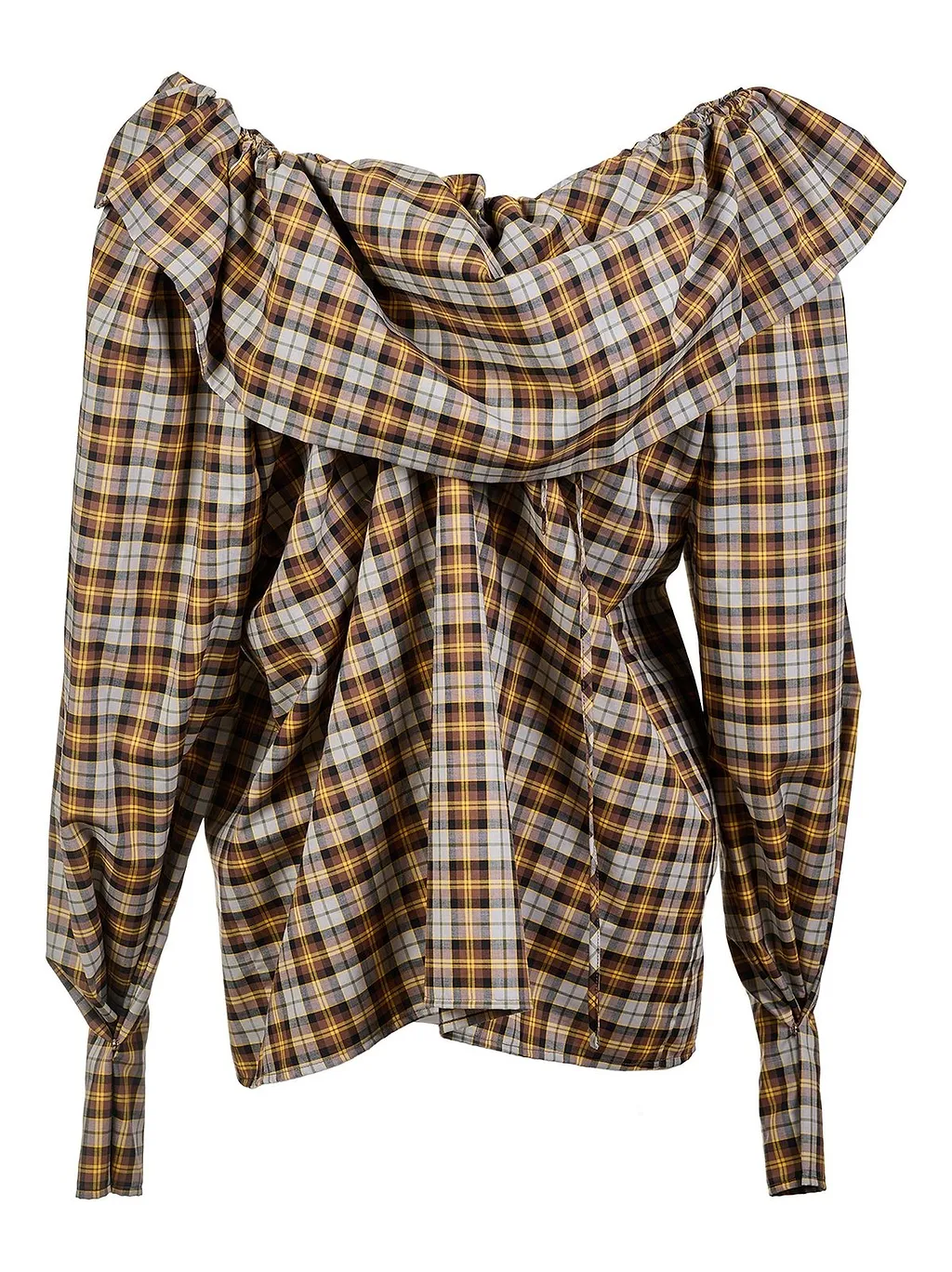 Msgm Ruffled Checked Top