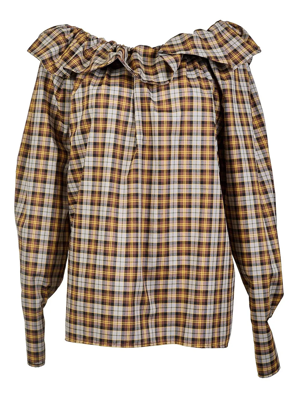 Msgm Ruffled Checked Top