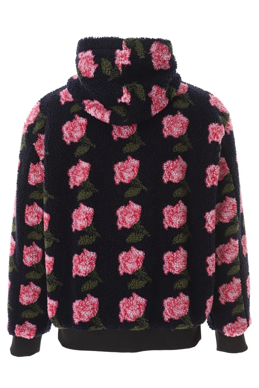 Msgm Rose Faux Fur Hooded Jacket