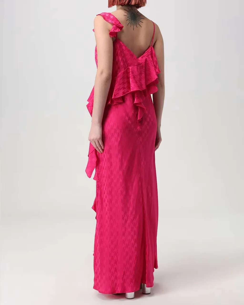 Msgm Ruffled Jacquard Dress