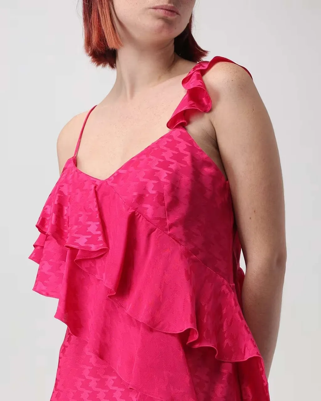 Msgm Ruffled Jacquard Dress