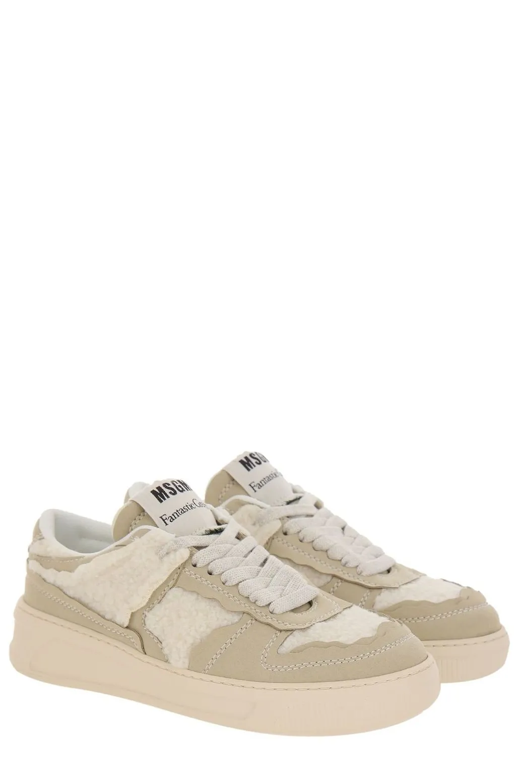 Msgm Sherpa Panel Low-Top Sneakers