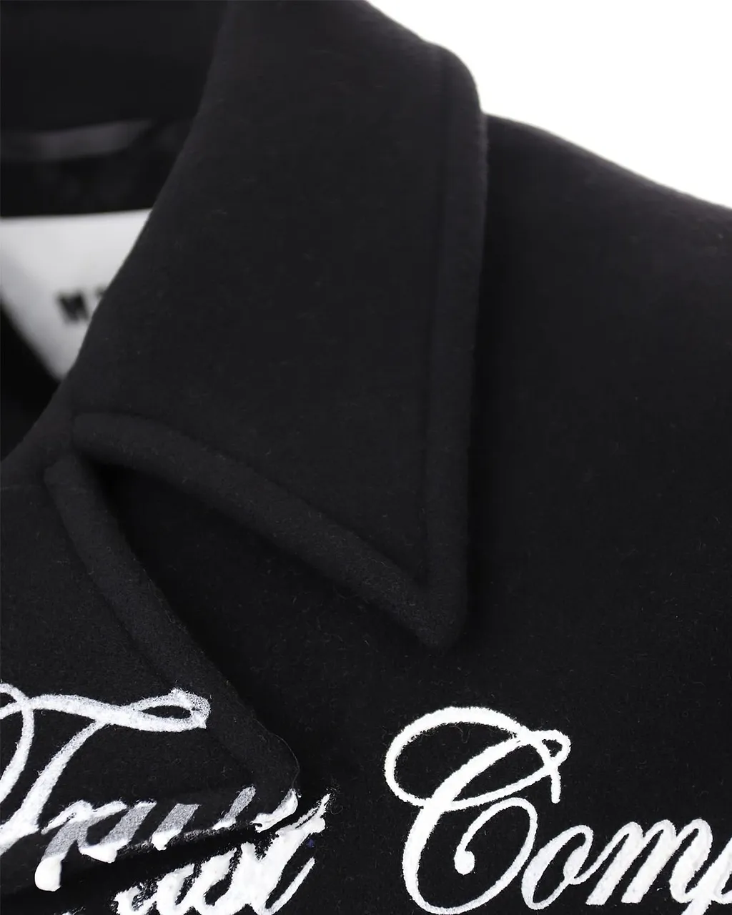 Msgm Slogan-Printed Double-Breasted Coat