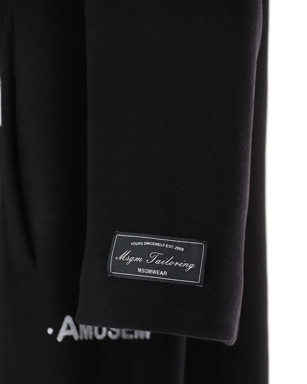 Msgm Slogan-Printed Double-Breasted Coat
