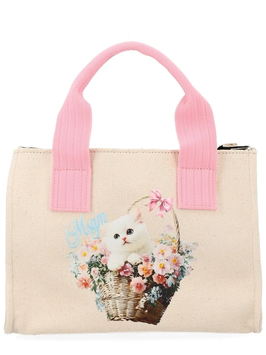 Msgm Small Printed Tote Bag