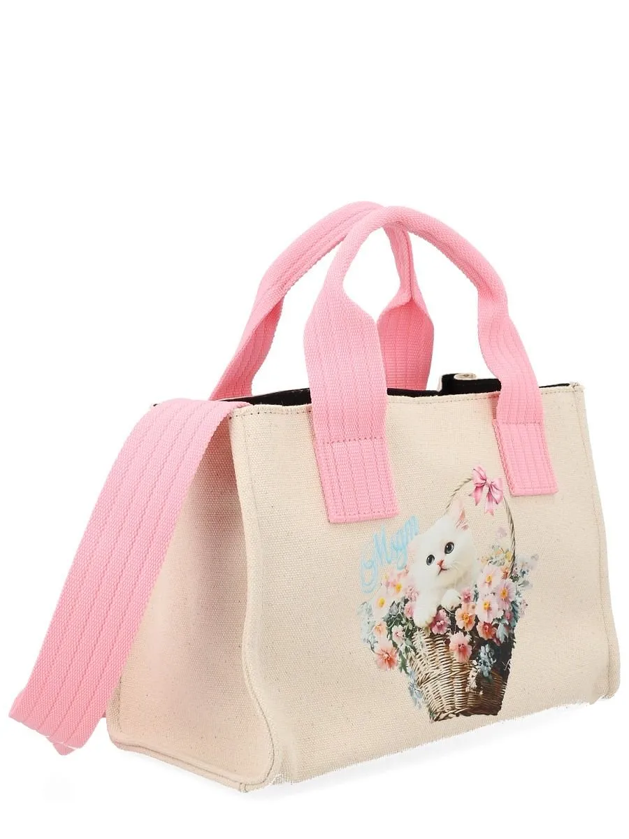 Msgm Small Printed Tote Bag