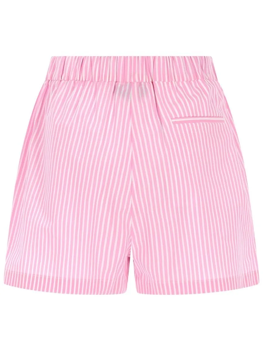 Msgm Striped Elastic-Waist Shorts