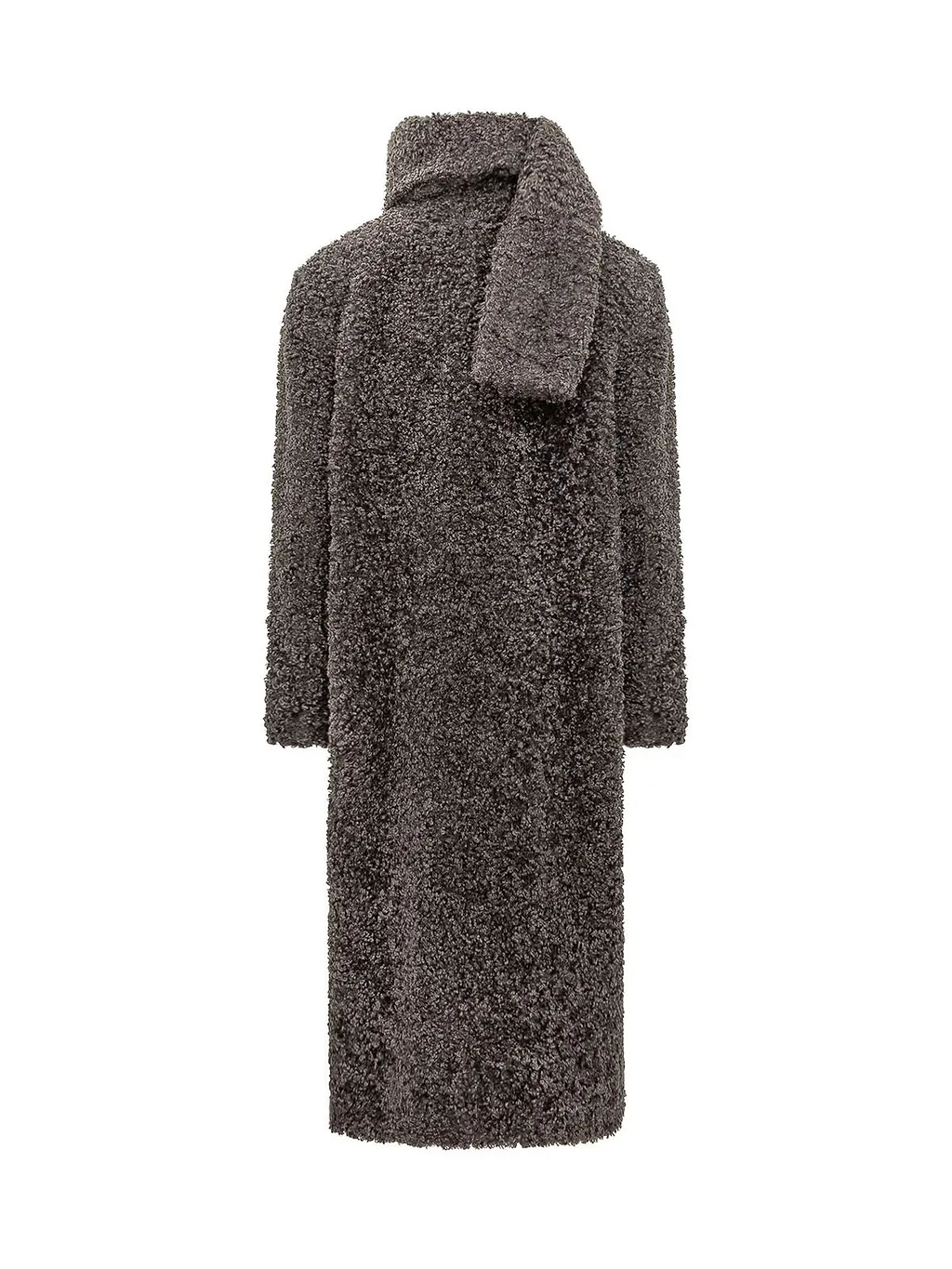 Msgm Textured Scarf-Detail Coat