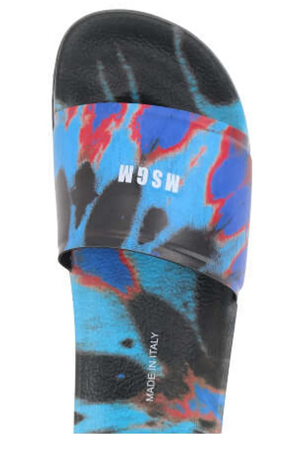 Msgm Tie-Dyed Logo-Printed Open Toe Sliders