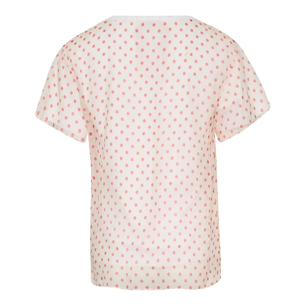 Polka Dot Printed Short Sleeved Blouse