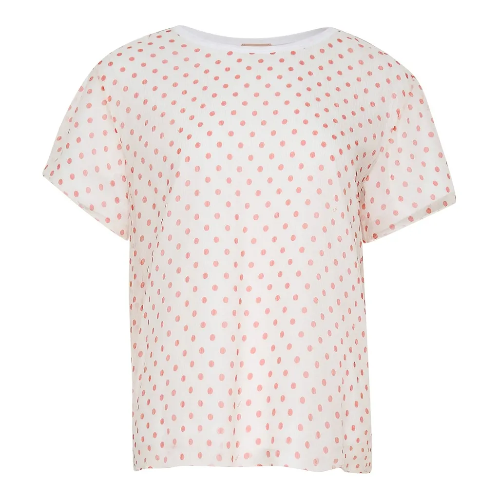 Polka Dot Printed Short Sleeved Blouse