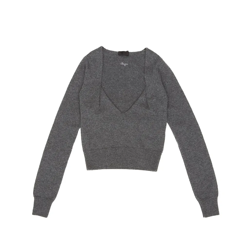 Mugler V-Neck Knit Top