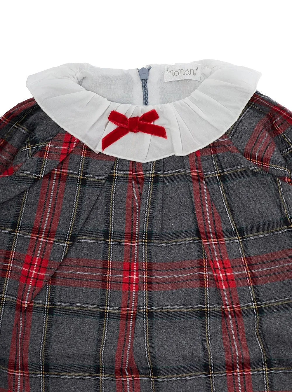 Nanan Checked Ruffled Collar Dress