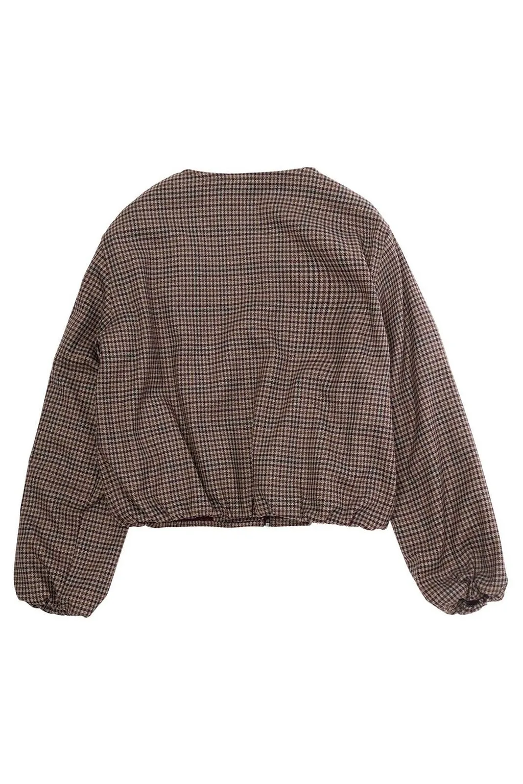 Checked Bow Bomber Jacket
