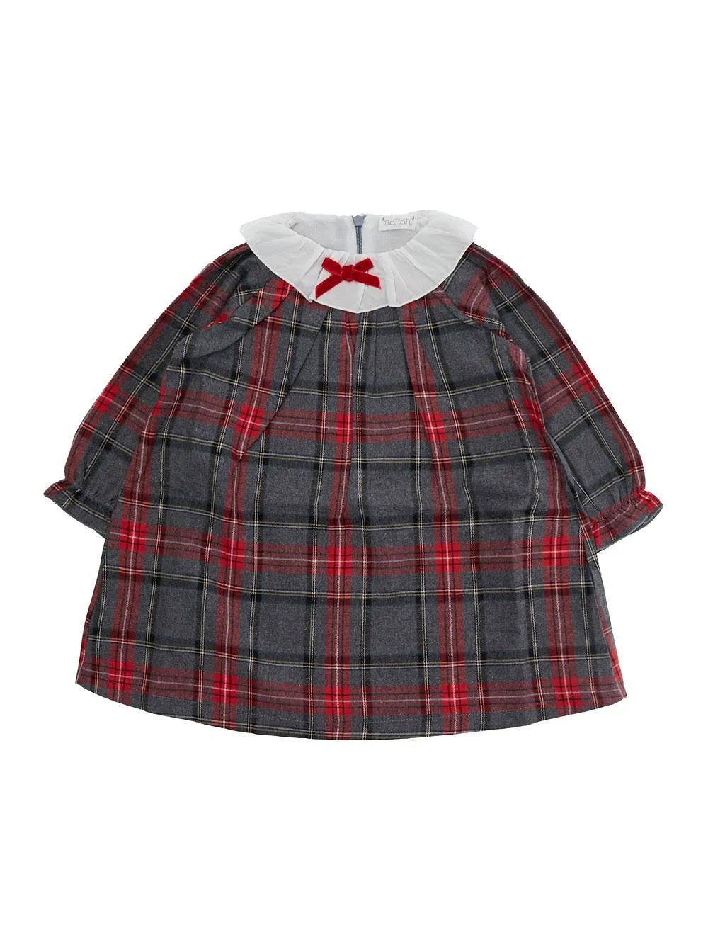 Nanan Checked Ruffled Collar Dress