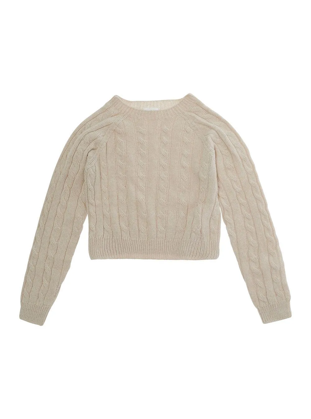 Cable-Knit Crew Neck Knitted Sweater