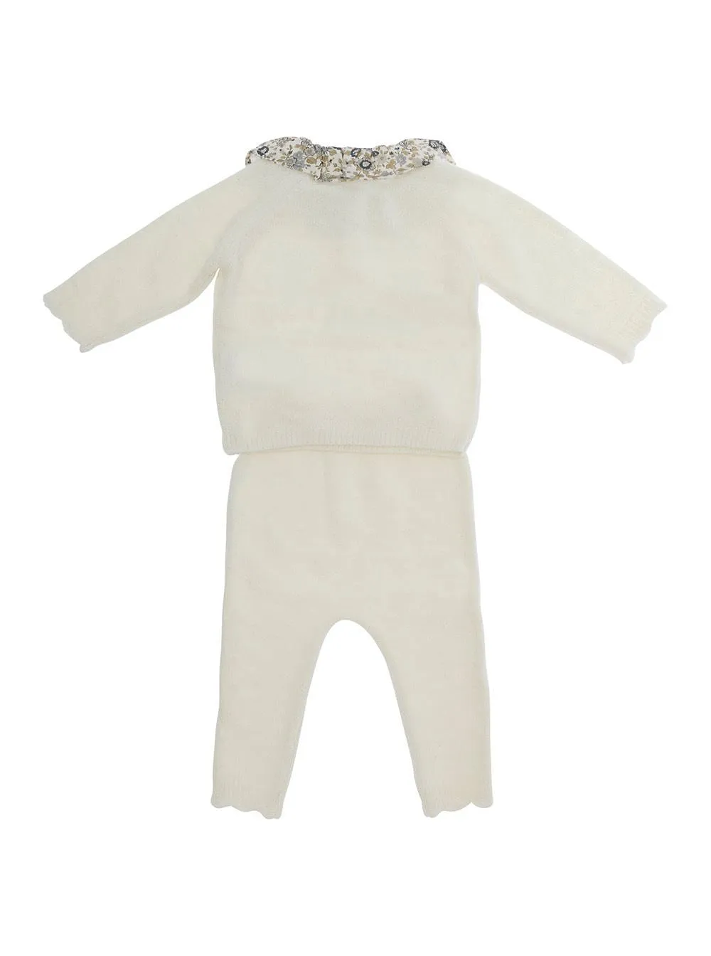 Floral Collar Knit Tracksuit