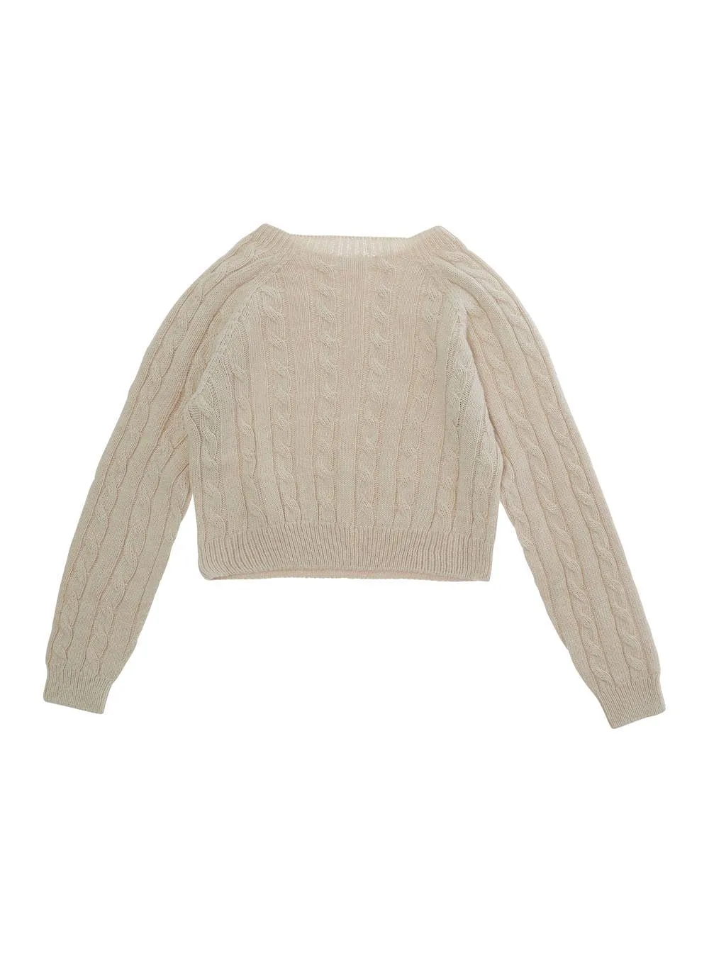 Cable-Knit Crew Neck Knitted Sweater