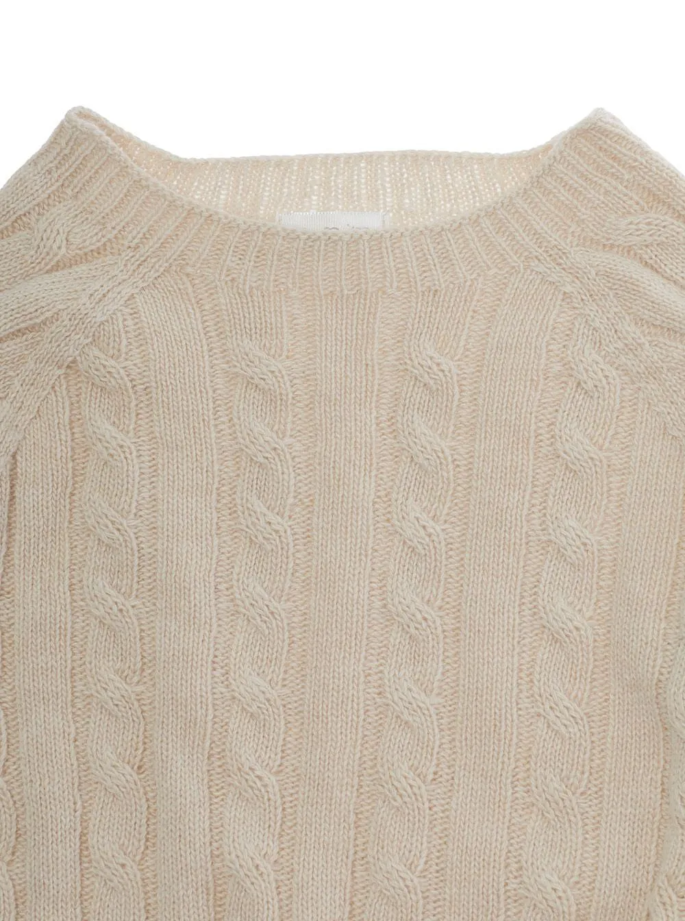 Cable-Knit Crew Neck Knitted Sweater
