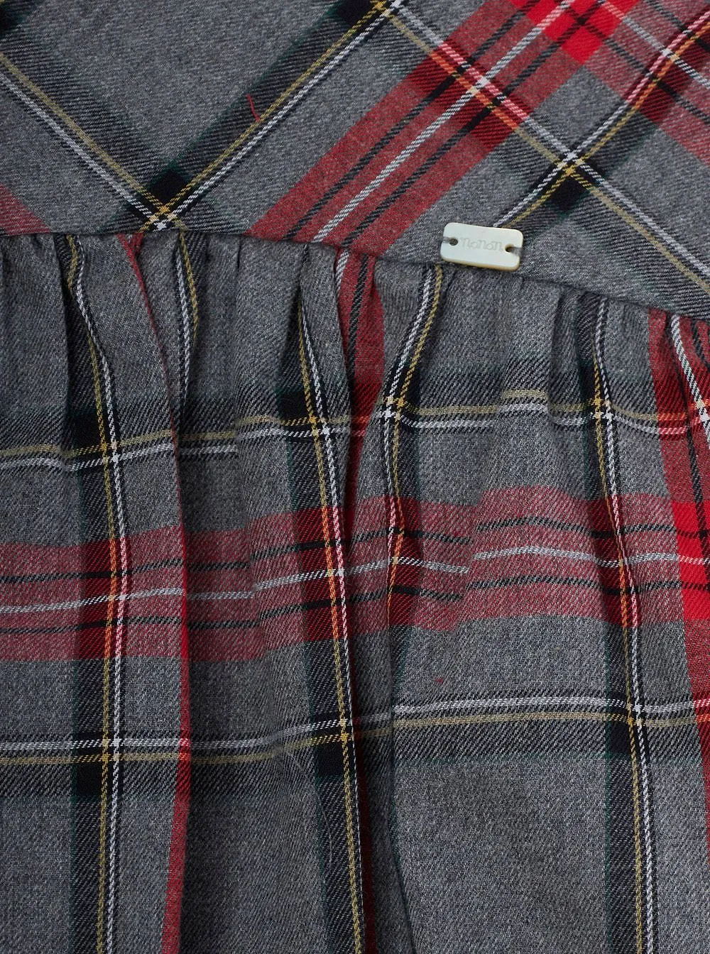 Checked Long-Sleeve Dress