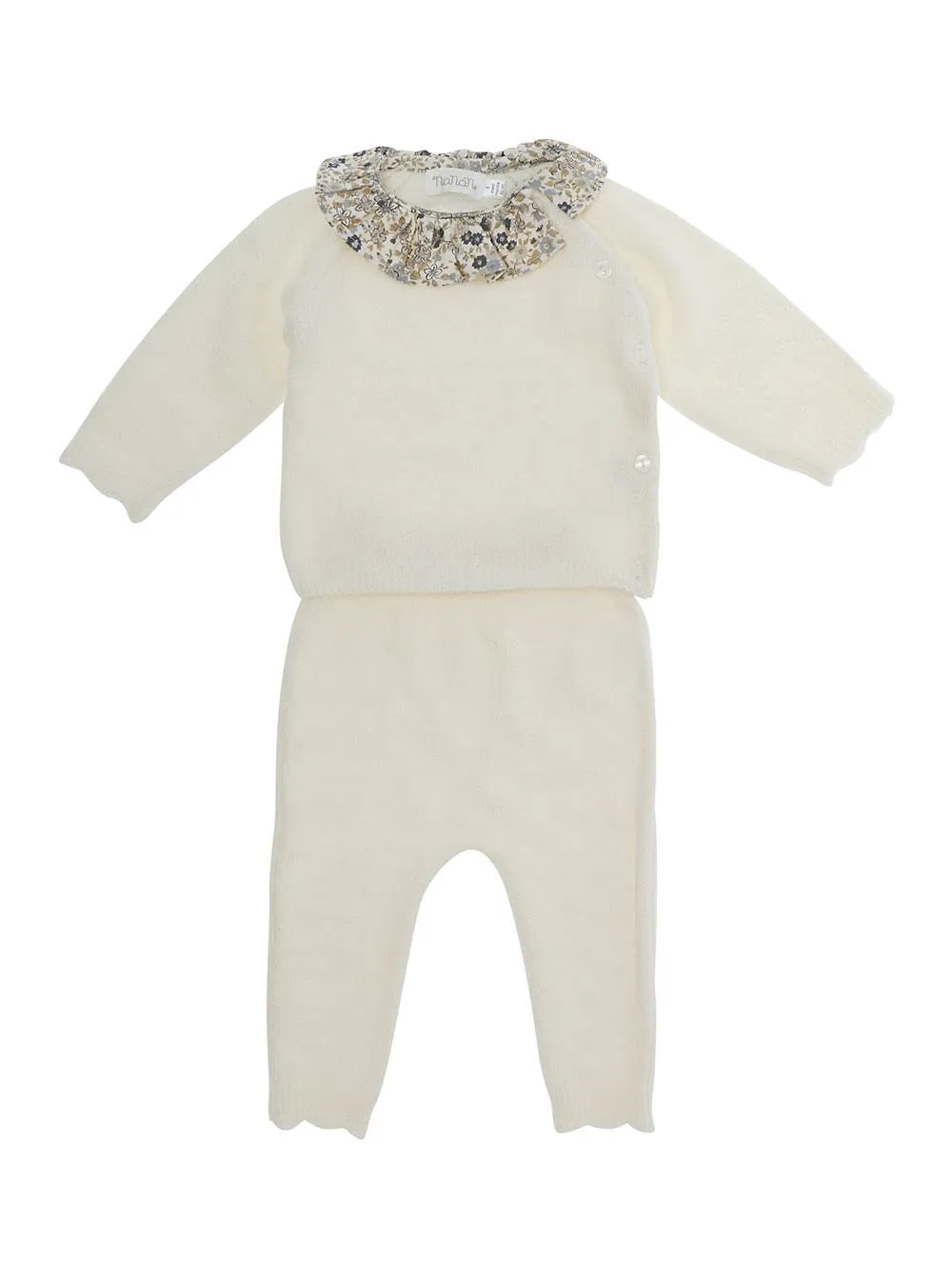 Floral Collar Knit Tracksuit